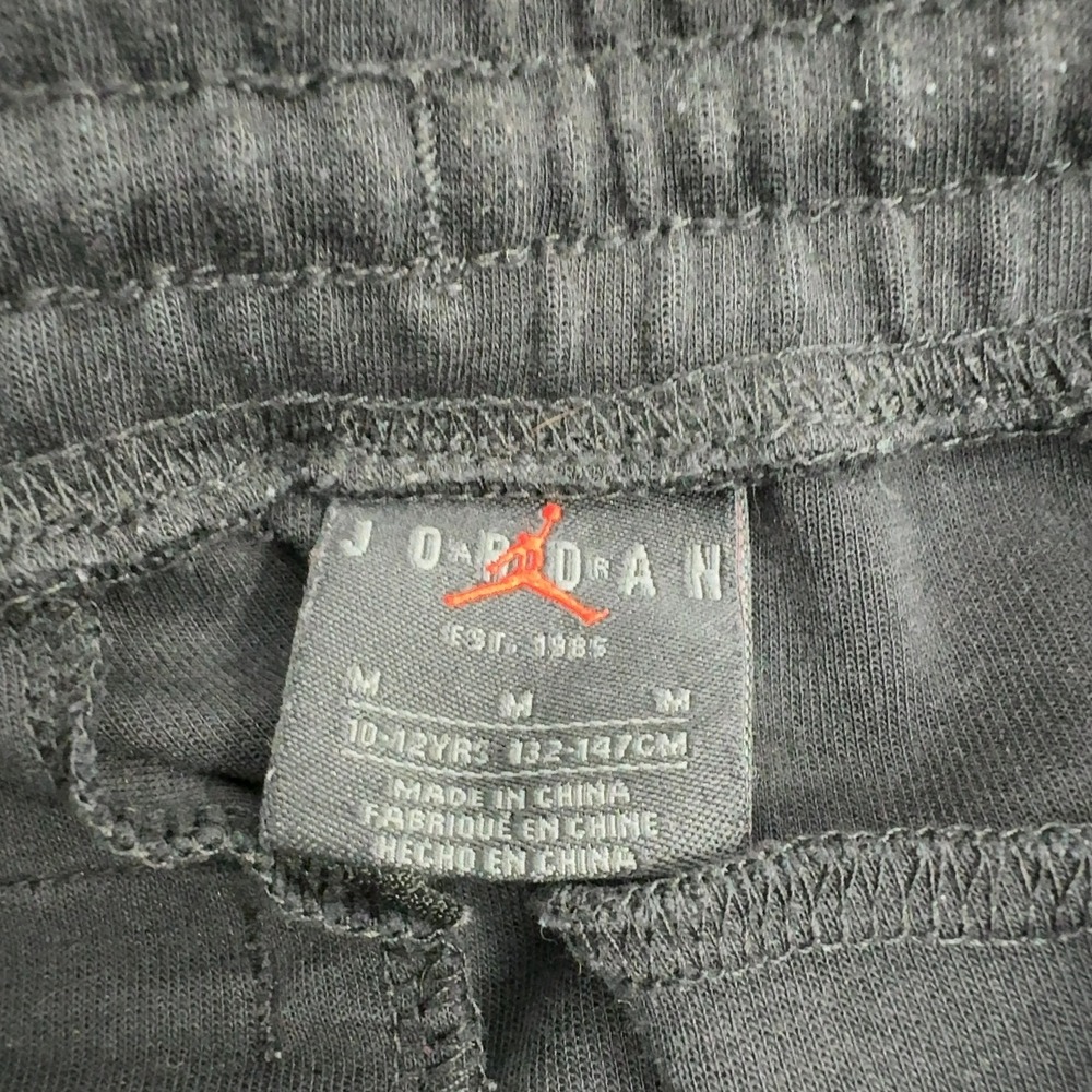 Jordan Sweatpants Boys M Black Cotton Polyester Jumpman Logo Joggers Sport - Picture 3 of 7
